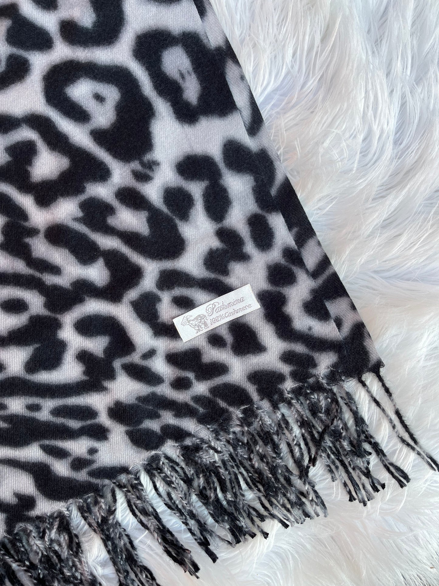 Bufanda cashmere - Leopardo Gris 1