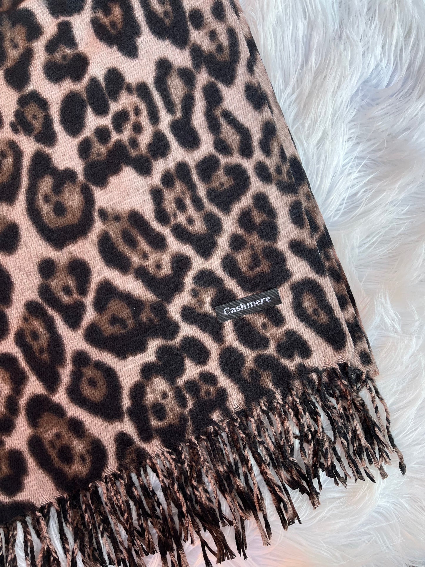 Bufanda cashmere - Leopardo café oscuro
