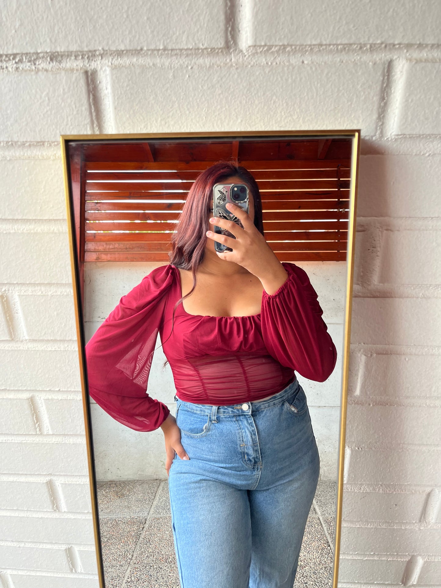 Blusa mangas aglobadas