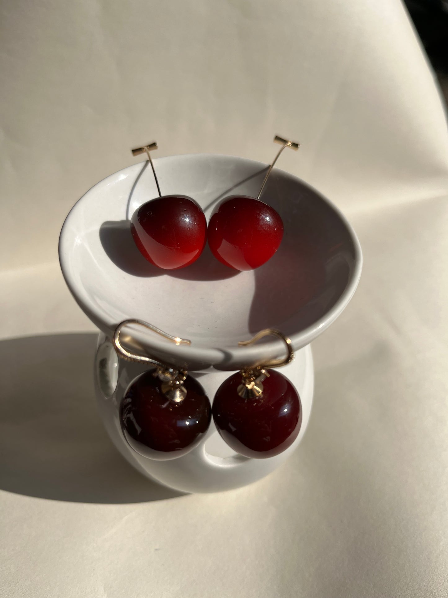 Aros colgantes cereza