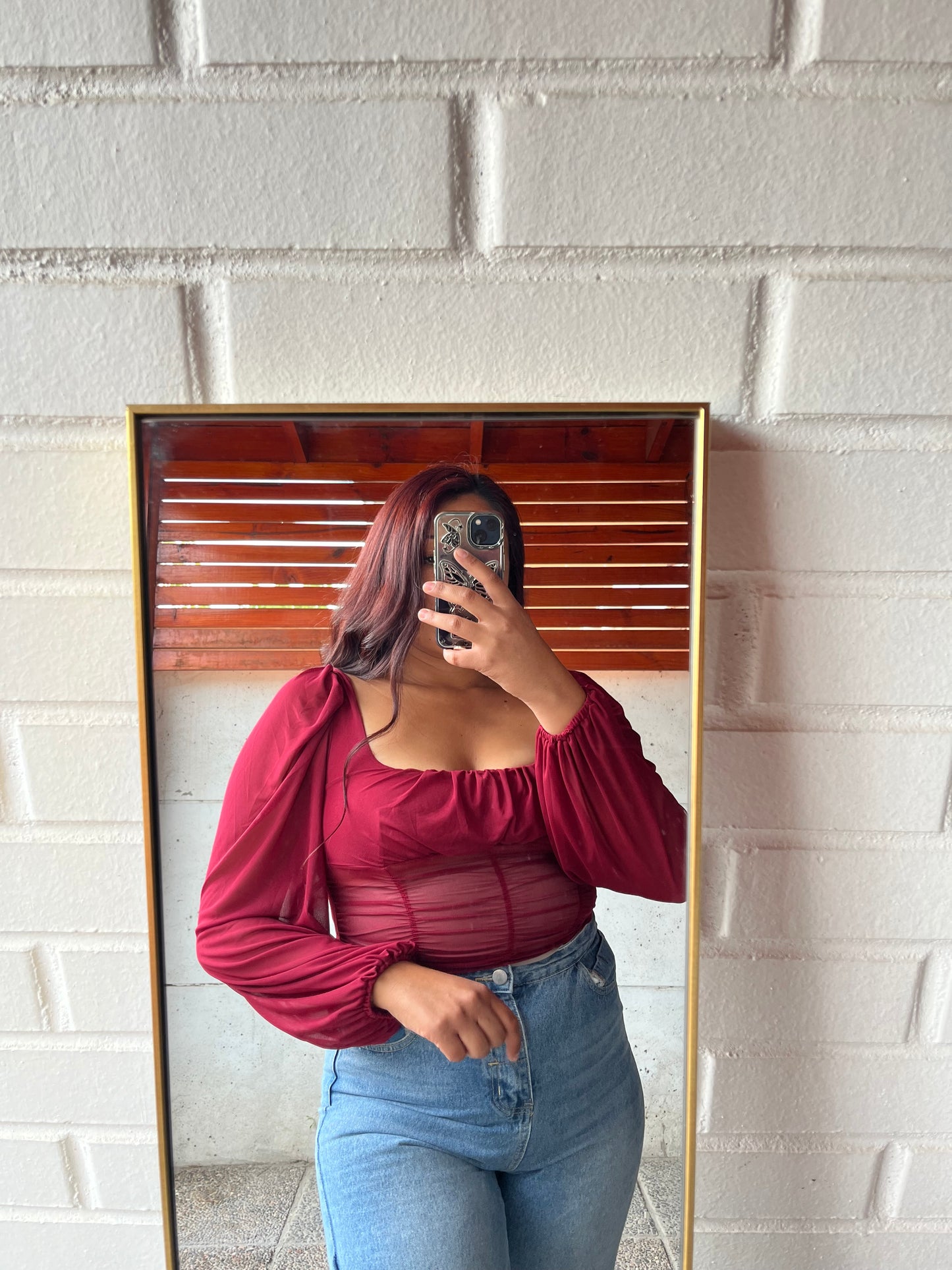 Blusa mangas aglobadas