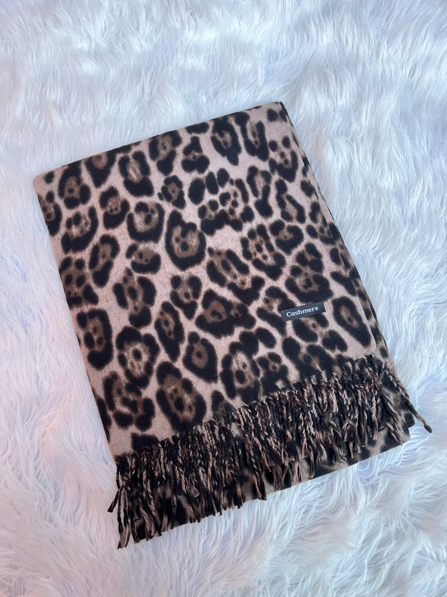 Bufanda cashmere - Leopardo café oscuro