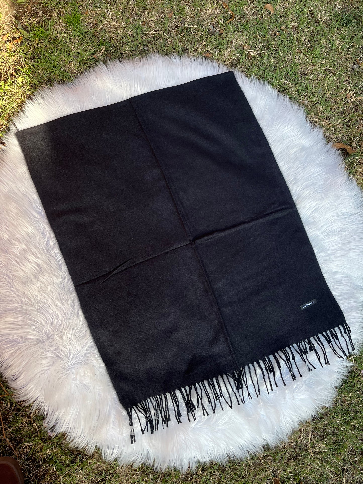 Bufanda cashmere - Negro Liso