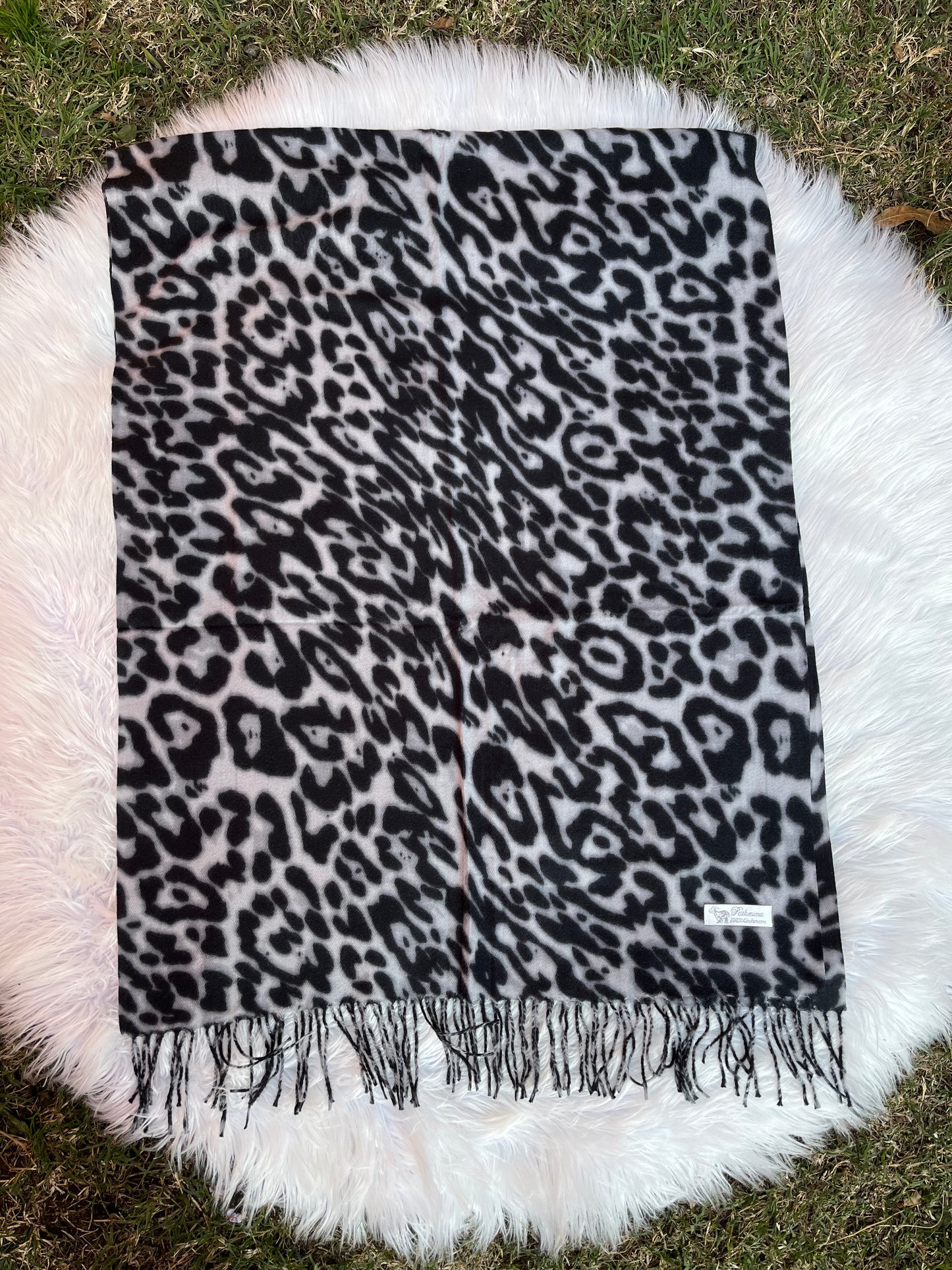 Bufanda cashmere - Leopardo Gris 1