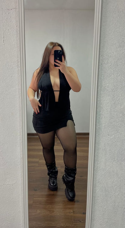 Outfits con falda short gamuza de una apertura