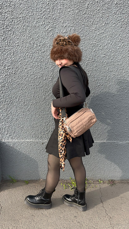 Gorro peludo print leopardo