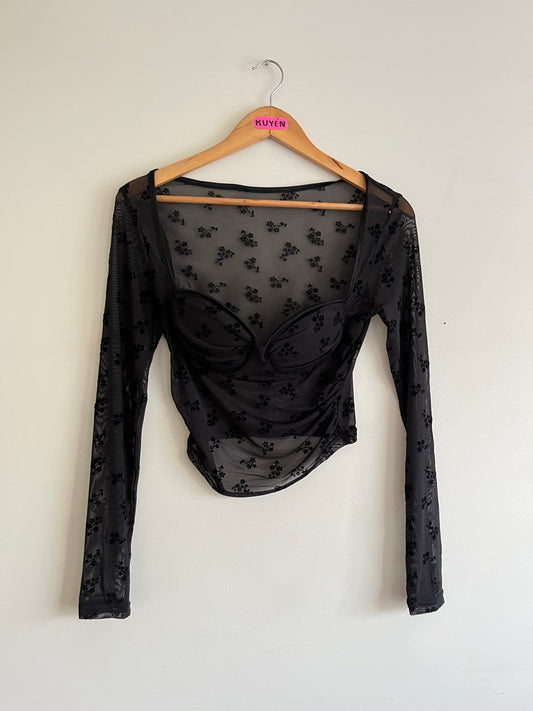 Crop top transparencia con copa