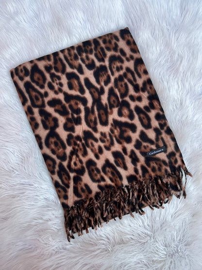 Bufanda cashmere - Leopardo café claro