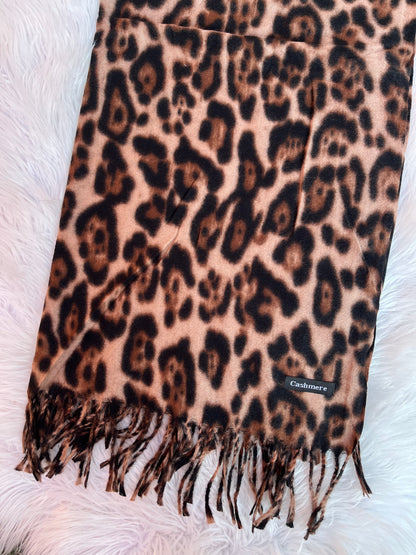 Bufanda cashmere - Leopardo café claro