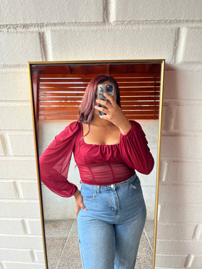 Blusa mangas aglobadas