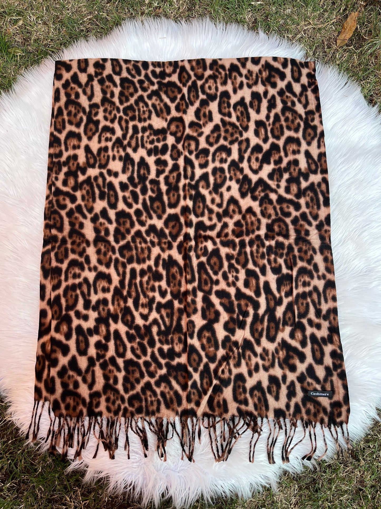 Bufanda cashmere - Leopardo café claro