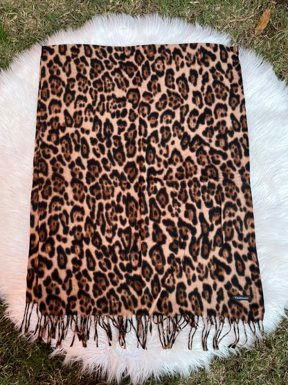 Bufanda cashmere - Leopardo café claro