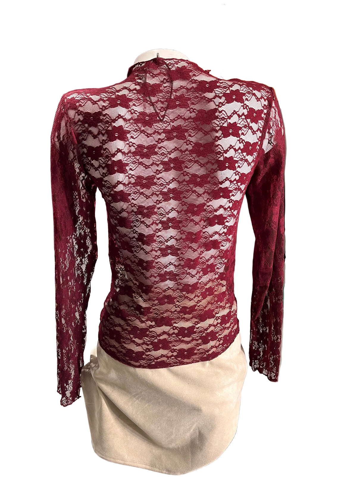 Poleras encaje cuello alto