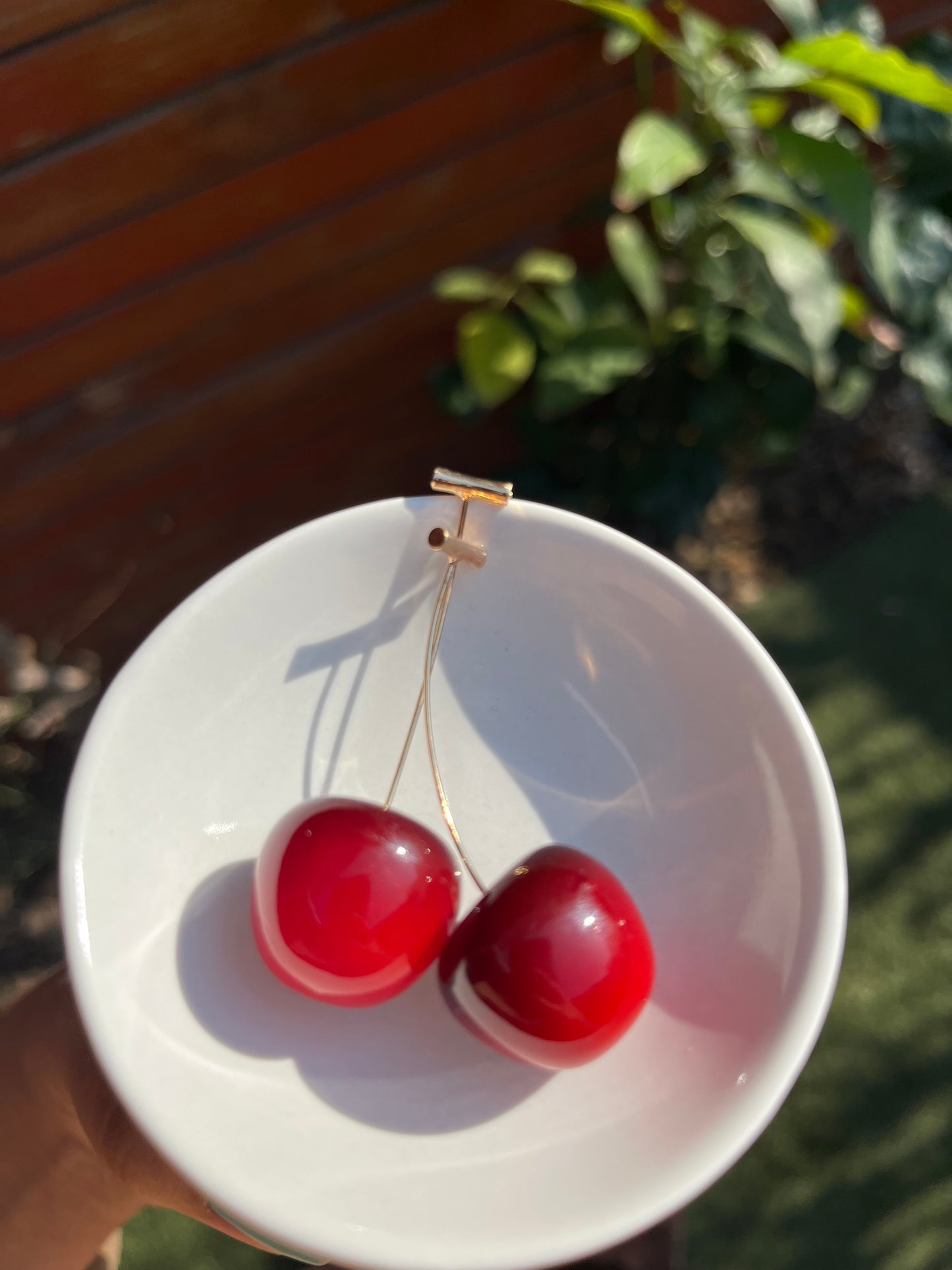 Aros colgantes cereza