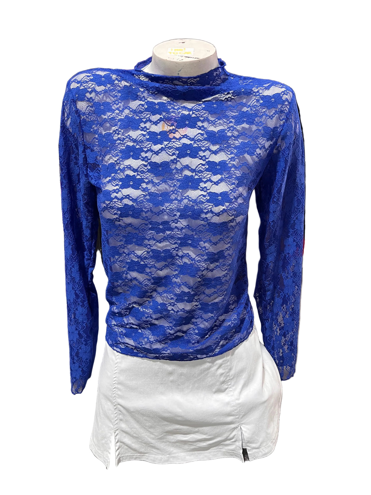 Poleras encaje cuello alto
