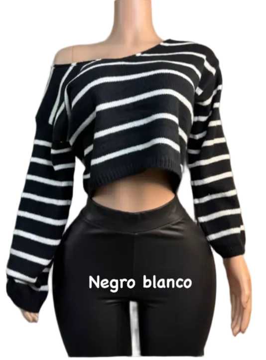 Chaleco a rayas corto