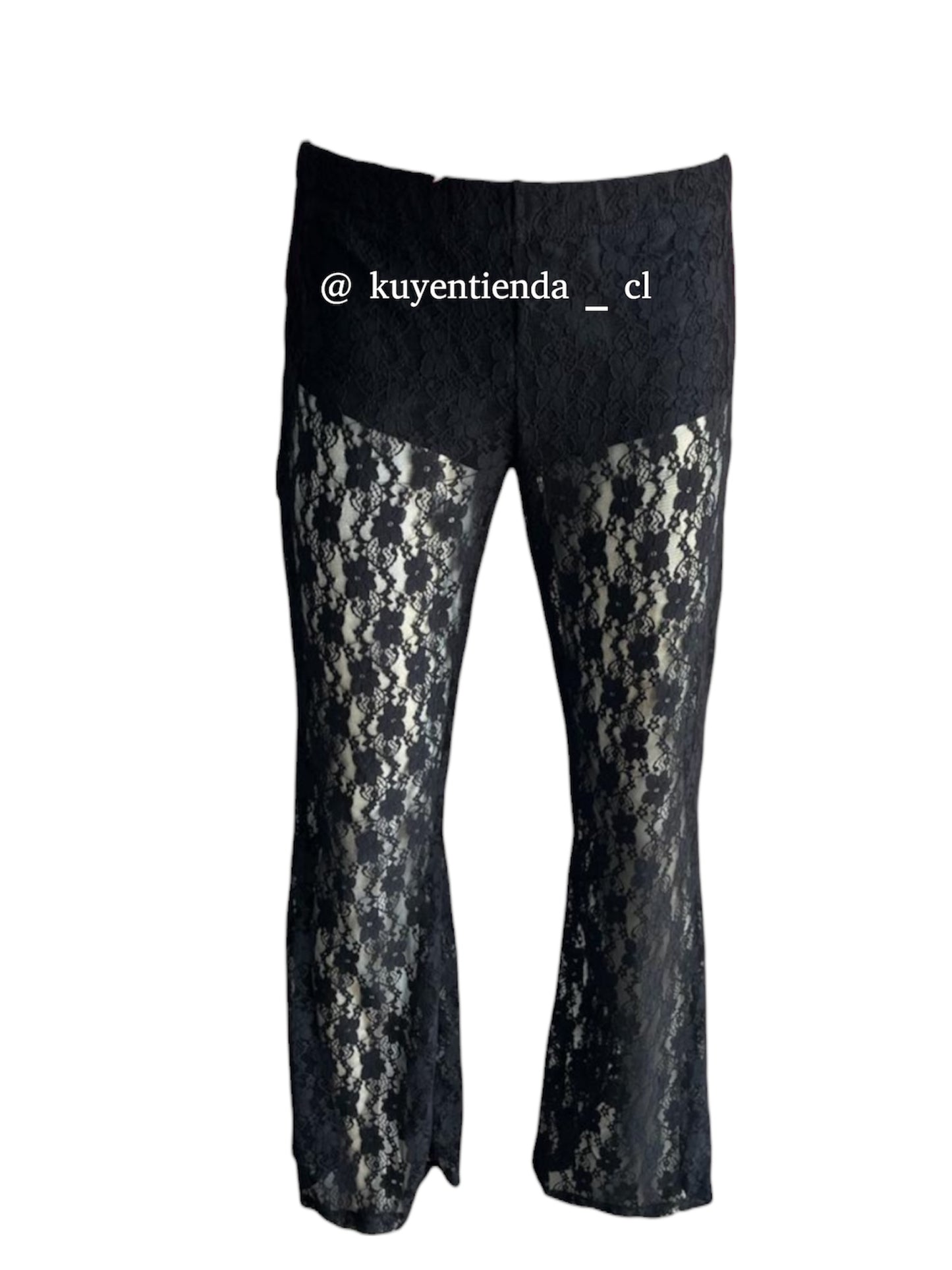 Flare pants - Encaje floreado