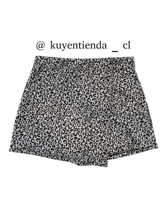 Falda short - Animal Print blanco