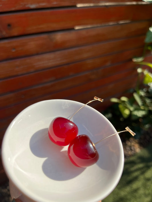 Aros colgantes cereza