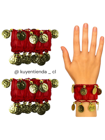 Muñequeras con moneditas