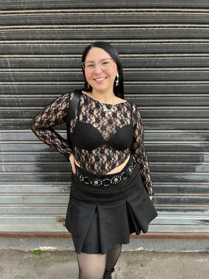 Falda tableada Gamuza