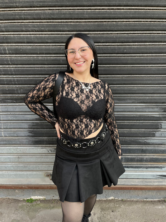 Falda tableada Gamuza