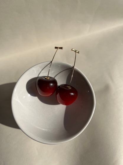 Aros colgantes cereza