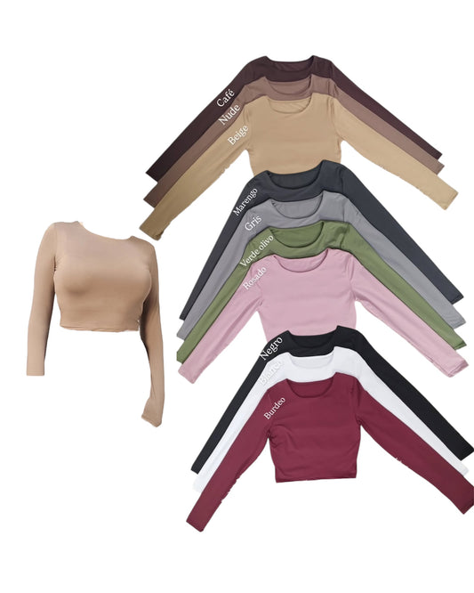 Crop top Relmu manga larga