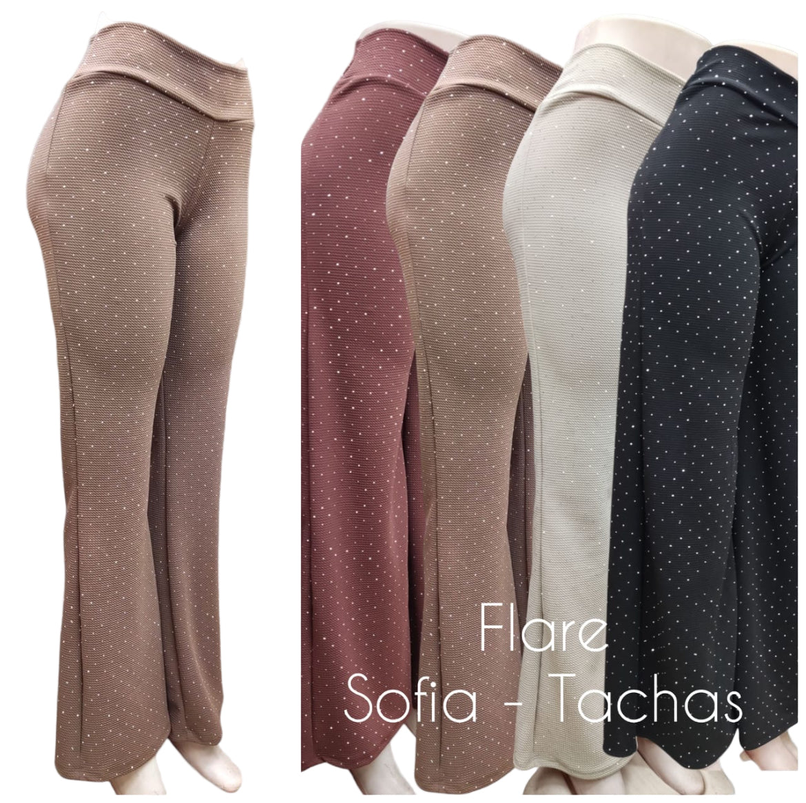 Flare pants - Tachas brillantes