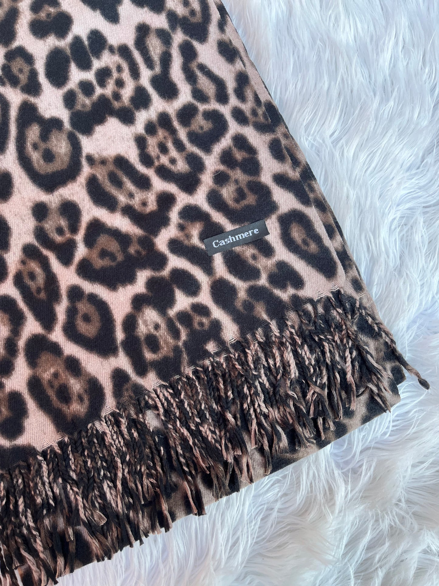 Bufanda cashmere - Leopardo café oscuro