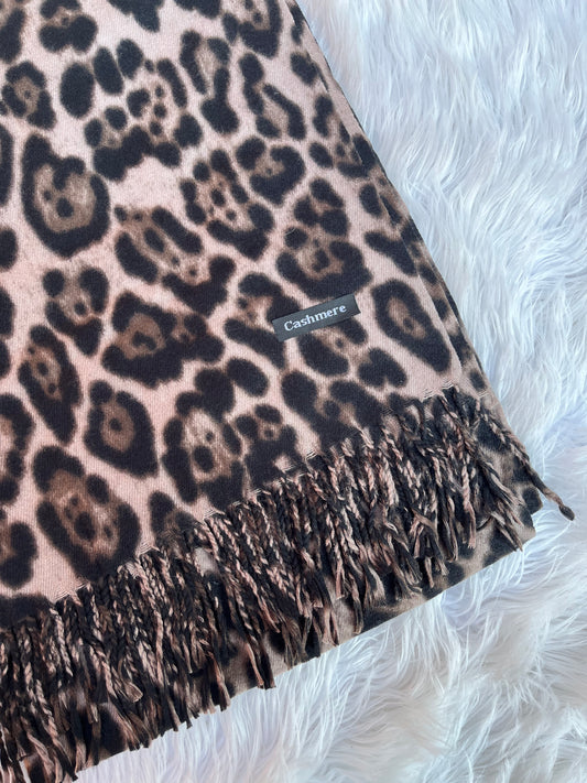 Bufanda cashmere - Leopardo café oscuro