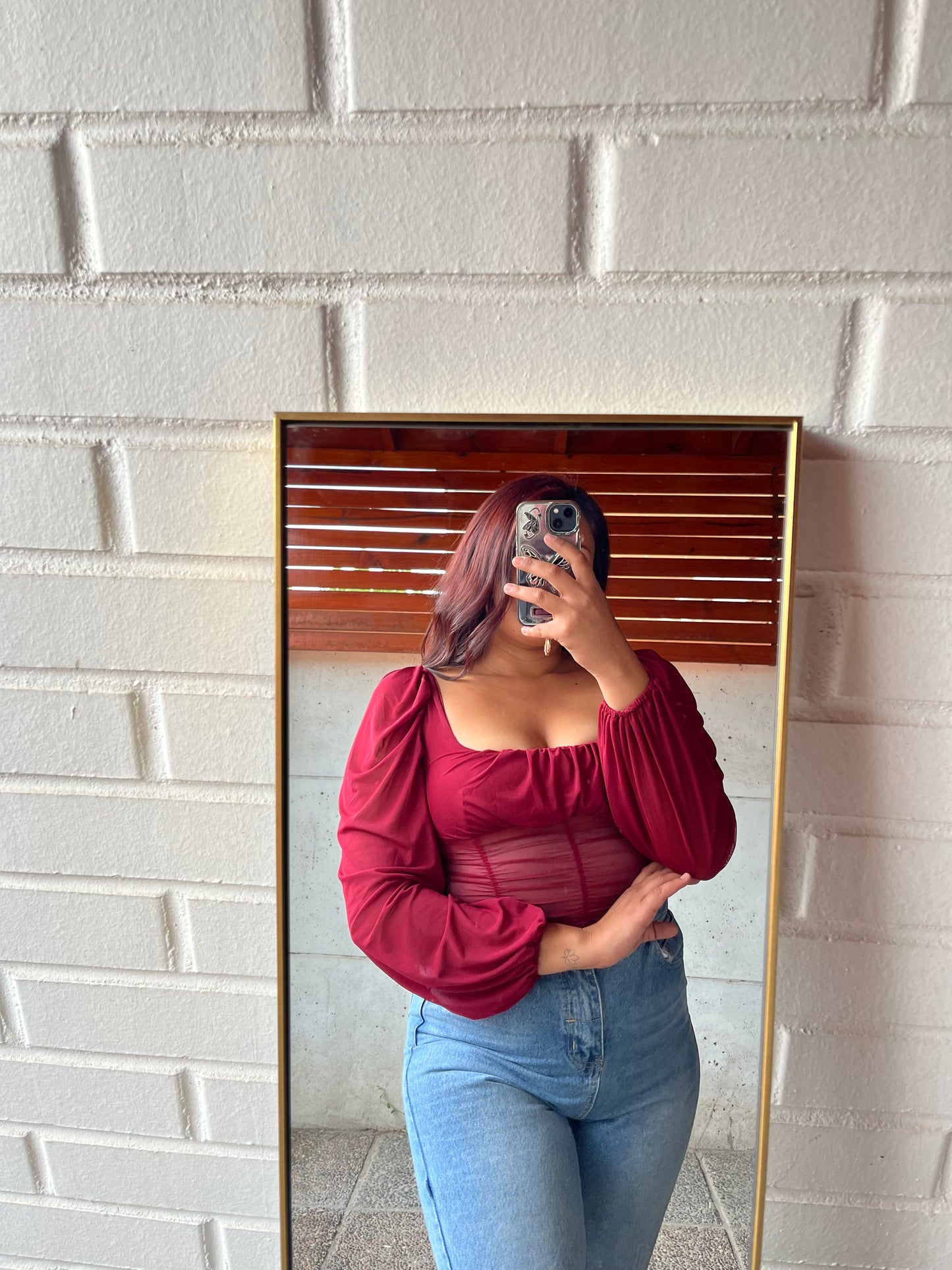 Blusa mangas aglobadas