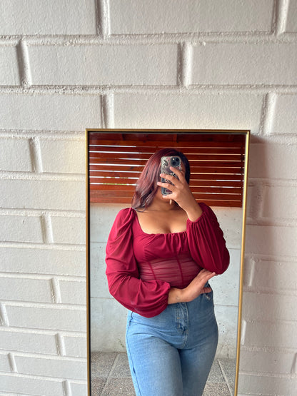 Blusa mangas aglobadas
