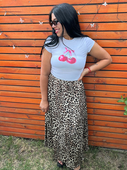 Falda larga satinada