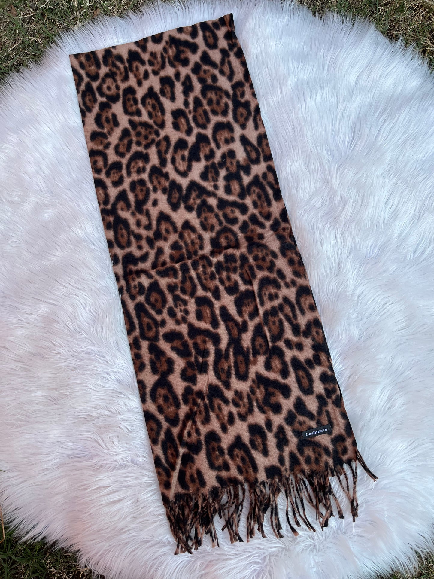 Bufanda cashmere - Leopardo café claro