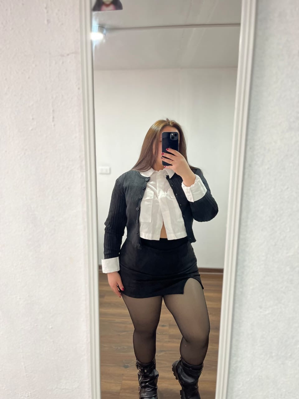 Outfits con falda short gamuza de una apertura
