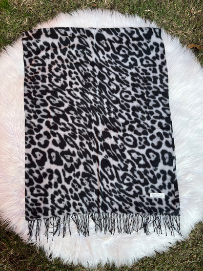 Bufanda cashmere - Leopardo Gris 1