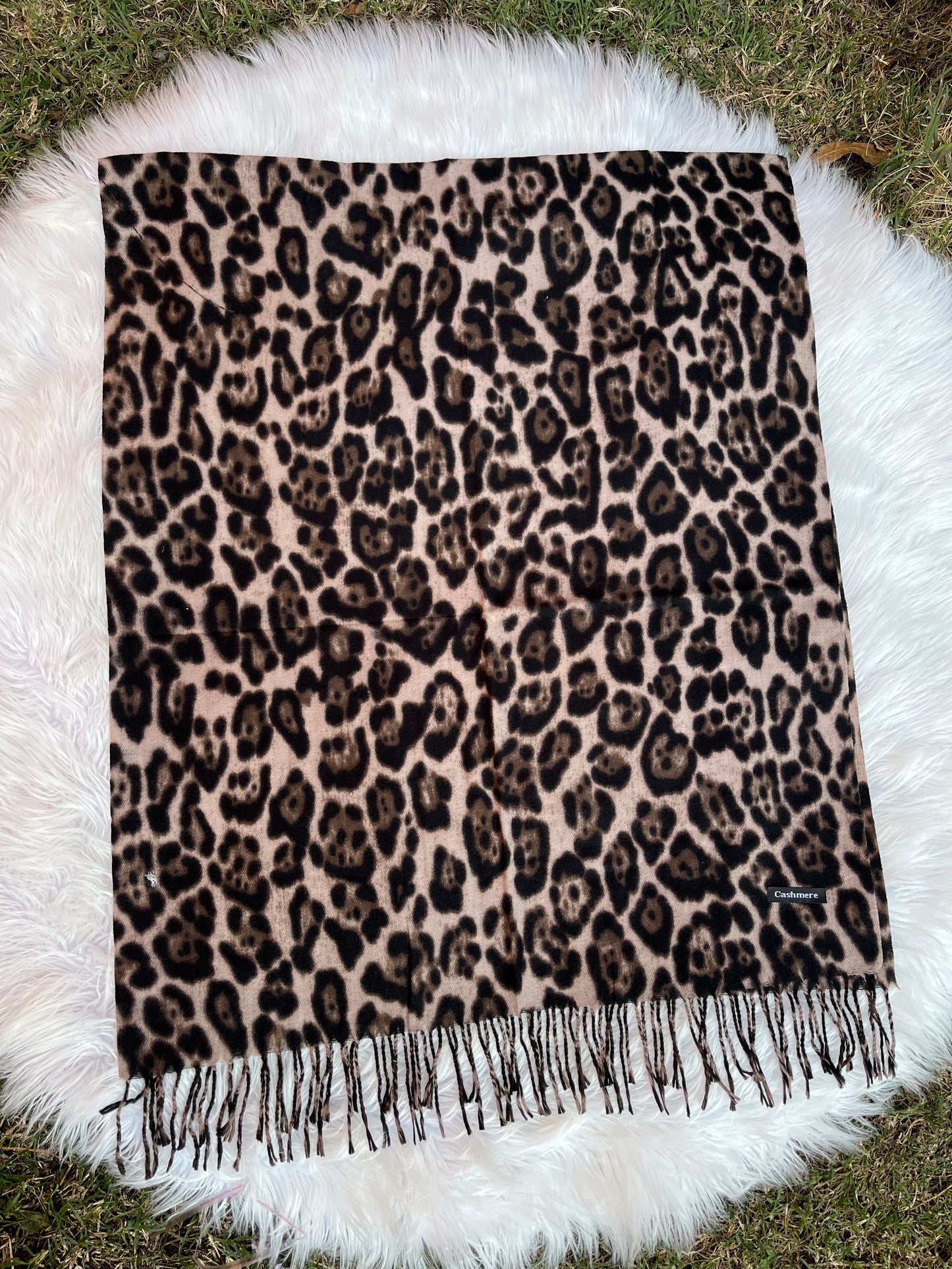 Bufanda cashmere - Leopardo café oscuro